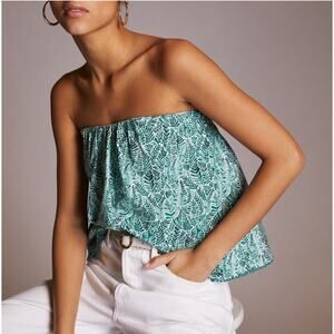 Cecilia Pettersson by Anthropologie sz L Palm Swing Tube Top Crop Tropical